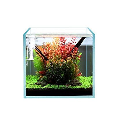 Cube Rimless Frameless Extra Clear All Glass Aquarium, Low Iron Glass Tank, 5mm Glass, White Leveling Mat Included, w/Lids Options - size: 4 GAL 9.8x9.8x9.8 in