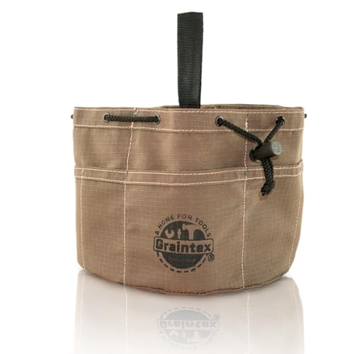 Graintex 18 Pockets Grab Bag Rip-stop Canvas Drawstring Closure, Small Part Organizer Pouch, Small Tools, Screws, Parts, Parachute Tool Bag for Efficient Storage - Beige - color: Beige