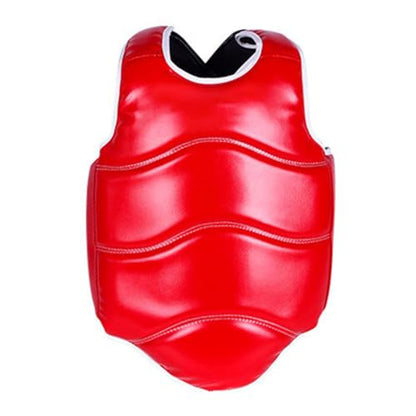 Padded Muay Thai Chest Protector Boxing, Taekwondo MMA Martial Arts Kickboxing Karate Sparring Body Guard Training - color: Red, size: Large