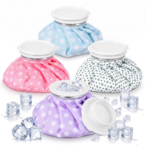 Honoson Reusable Ice Bags Hot Cold Therapy Leakproof,None | Screw Cap Leak-proof Seal, For Injuries Swelling Bruises Fever, Soft Breathable Fabric Stays Flexible, Wide Opening Easy Fill - style: Polka Dots Style