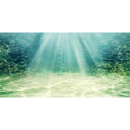 AWERT 48x20 inches Aquarium Background Aquatic Plant Bubble Underwater Ocean Floor Fish Tank Background Durable Polyester Background - size: 48x20in/120x50cm