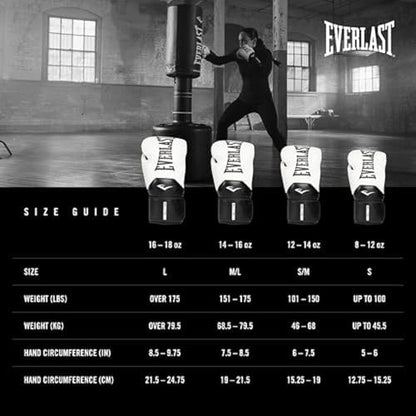 Everlast Elite 2 Boxing Gloves - color: White/Black, size: 12 oz
