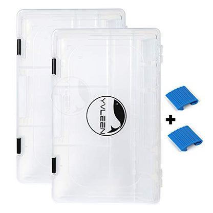 Fishing Tackle Boxes - 3600 3700 Tackle Box Plastic Storage Organizer Box with Removable Dividers - 2packs/4packs Tackle Trays - Included 2pcs of Extra Clip