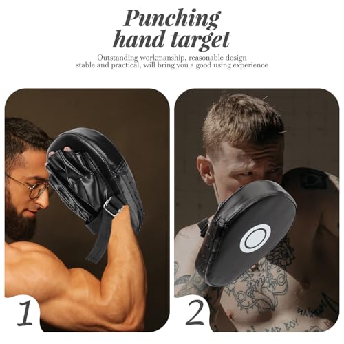 Curved Boxing Pads 2pcs Black for Kickboxing Training and Mitt Drills