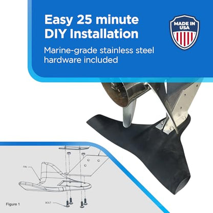 Hydrofoil Boat Stabilizer - Skeg-Mounted Shield for Motors with Marine Grade Mounting Bracket - Available in 4 Sizes - Improve Performance, Shield Your Propeller, and Protect Marine Life - style: R35