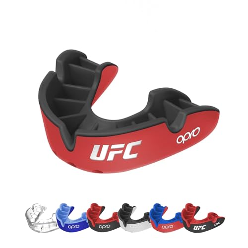 OPRO Silver Level UFC Moldable Mouth Guard, Essential Fit, Red/Black - color: Ufc - Red/Black, size: Youth (Under 10)