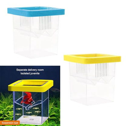 Baby Fish Breeding Box Clear Isolation Aquarium Hatchery Incubator with Suction Cups for Newborns Shrimp Fish Hatchery