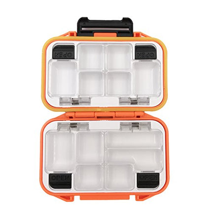 Waterproof Fishing Lure Box Spoon Hooks Baits Storage Tackle Box Containers for Casting Fishing Fly Fishing,Large/Medium/Small Lure Case - color: Orange-Small