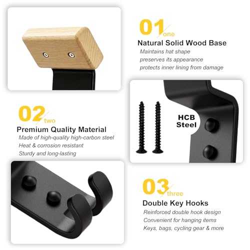 Motorcycle Helmet Holder Wall Mount - Heavy Duty Helmet Hanger Rack with 2 Key Hooks, Solid Wood & Strong Steel Design for Bike, Football, Skiing Sports Gear, Jackets & Hats (Yellow*2) - color: Yellow*2