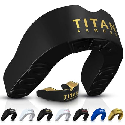 Mouth Guard Boxing, Dual-Layer Boil & Bite Mouthguard, Adult | Premium Dual-Layer | Case Included | Adult & Youth Custom-Fit Mouthpiece | Football, MMA, Hockey, Lacrosse, BJJ, Basketball - color: Gold, size: Adult Age 11+