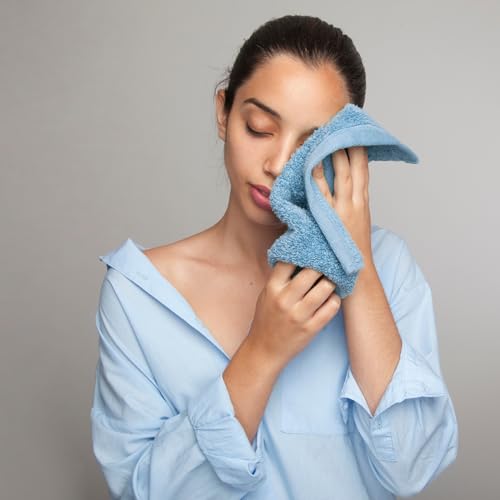 Infinitee Xclusives 100% Cotton Luxury Wash Cloths for Showering - 12 Pack - color: Brilliant White, size: Washcloths - 12 Pack