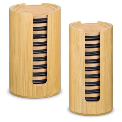 2 Pcs Mason Jar Lid Organizer, 2 Size Bamboo Mason Jar Lids Storage, Vertical Masons Jars Lid Storage, Bamboo Cup Lids Organizer, Stackable Steady for Kitchen Countertop Cupboard