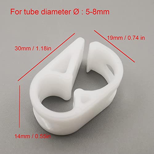 10PCS Flow Control Hose Clamp Unadjustable Shut Off Plastic Tubing Clip Laboratory Pinch Valve Syphon Pipe Holder - size: for tube OD 3/16''-5/16'' (5-8mm)