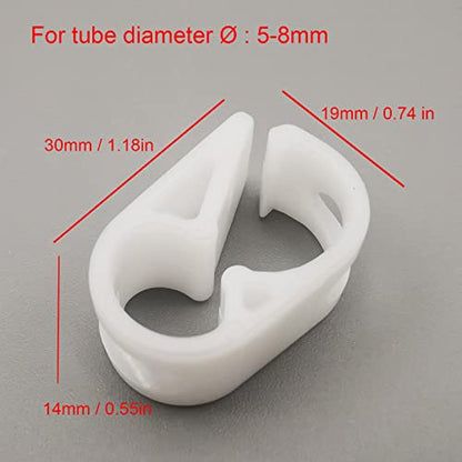 10PCS Flow Control Hose Clamp Unadjustable Shut Off Plastic Tubing Clip Laboratory Pinch Valve Syphon Pipe Holder - size: for tube OD 3/16''-5/16'' (5-8mm)