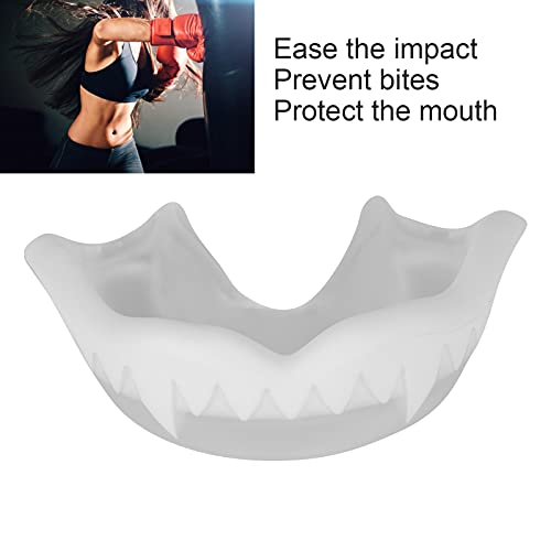 Fangs Boxing Mouthguard Muay Thai Mouth Guard Fighting Taekwondo Sanda Protective Gear Basketball Football Mouth Guard with a Storage Box for Sports Transparent White