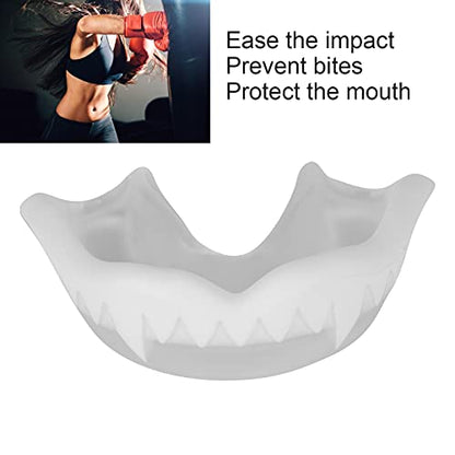 Fangs Boxing Mouthguard Muay Thai Mouth Guard Fighting Taekwondo Sanda Protective Gear Basketball Football Mouth Guard with a Storage Box for Sports Transparent White