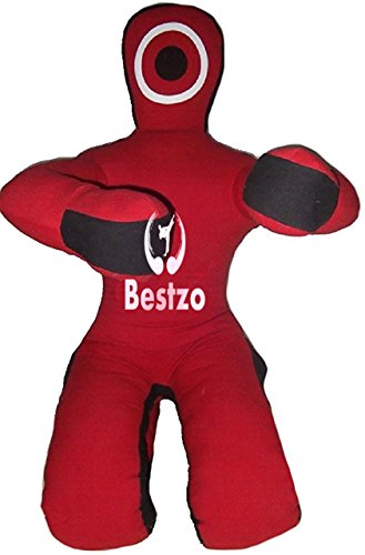 Bestzo MMA Martial Arts Brazilian Grappling Dummy Red Sitting Position - Unfilled - color: Canvas Red, size: 59 inches (5 ft)