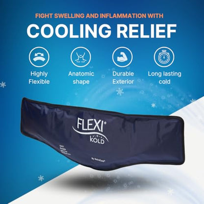 FlexiKold Gel Neck Ice Pack (23" X 8" X 5") - Reusable Cold Pack Compress (Therapy for Pain, Injuries of Neck, Lower Back, Shoulder, wrap Around Knee, Foot, Thigh, Elbow) - A6301-COLD - style: Neck