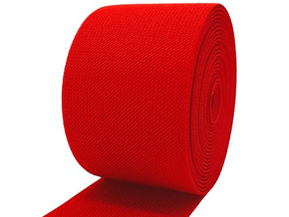Red Blue Wide Knit Elastic Band 3" x 5yd for Sewing - color: Red #34