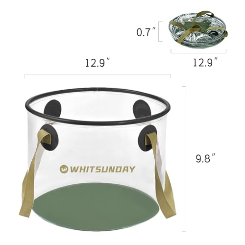 7 Gallon Collapsible Bucket, Water Container Portable for Fishing Camping Car Washing Hiking - color: Transparent
