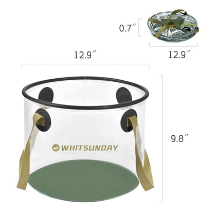 7 Gallon Collapsible Bucket, Water Container Portable for Fishing Camping Car Washing Hiking - color: Transparent