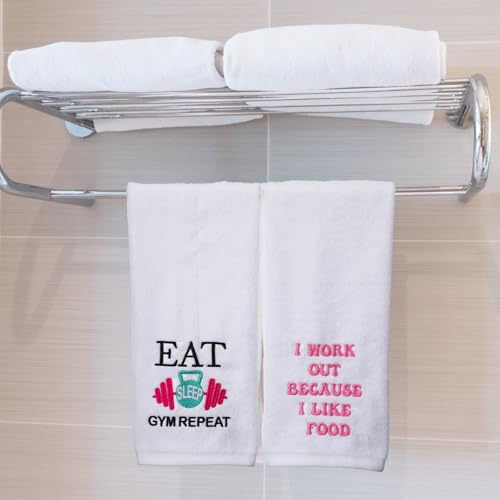 Hahafelt 6 Pcs Funny Gym Towels for Women, Embroidered Cotton