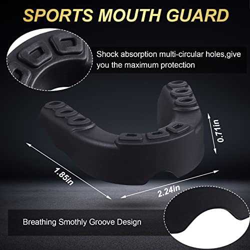 BBTO 6 Pack Kids Youth Mouth Guard for Football Sports, Boys Girls Mouthguard with Case, Soft Mouth Guard for Hockey Boxing Basketball, Ages 4+ - color: Dark Blue, Black