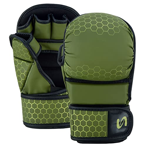PFG Ultimate Series MMA Sparring Gloves - Boxing MMA Muay Thai Bag Work - color: Olive Green, size: Small-Medium