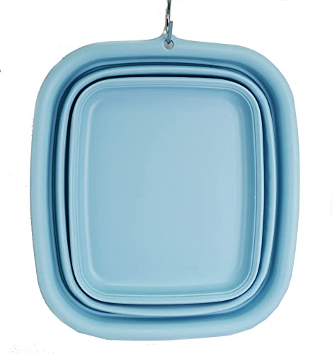 SAMMART 7.7L (2 Gallon) Collapsible Tub - Foldable Dish Tub - Portable Washing Basin - Space Saving Plastic Washtub (Sea Angel, S) - color: Sea Angel, size: Small
