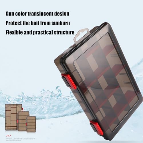 Grids Fishing Tackle Box Waterproof Seal Fishing Tool Storage Box Lures Baits Storage Case with Adjustable Compartments