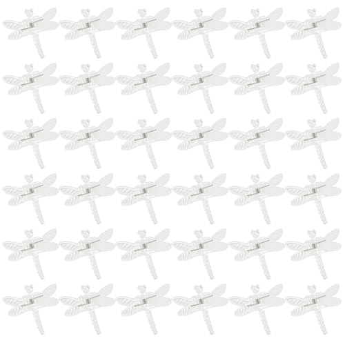 Framendino, 100 Pack Clear Dragonfly Orchid Clips Garden Plant Support Vine Stem for Climbing Plants Flowers