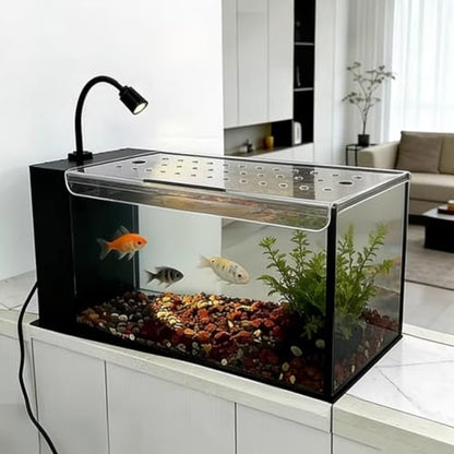 Aquarium Acrylic Canopy with Feeding Port, Adjustable Ventilation Lid, Jump-Proof Fish Tank Cover, Durable Pet Protection, Ideal for Aquatic Life - size: 70.7x21.5cm