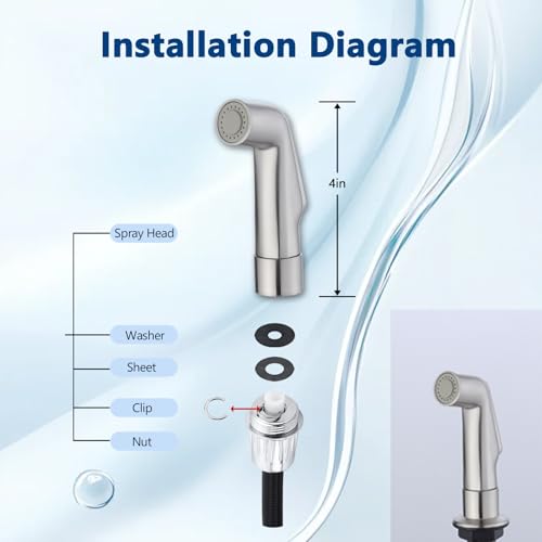 Kitchen Sink Sprayer Replacement,Universal Fit Sink Spray Attachment,Sprayer For Kitchen Sink,Kitchen Faucet Sprayer Replacement Compatible With Delta, Moen, Kohler OEM Brand(Brushed Nickel) - color: Brushed Nickel