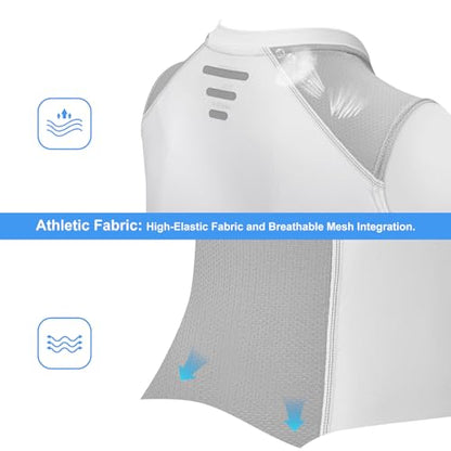 Youth Chest Protector Padded Compression Shirt, Heart Sternum Guard - color: White Grey, size: Medium