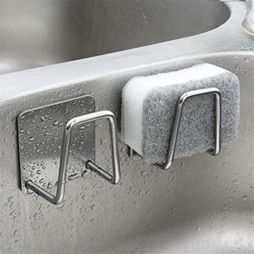 Pot Lid Holder, 2 Pairs of Wall Mount Pot Lid Organizer,304 Stainless Steel Self Adhesive Cabinet Door Pot Lid Holder Rack for Kitchen Wall Mount,Freely Adjustable Length - color: Silver