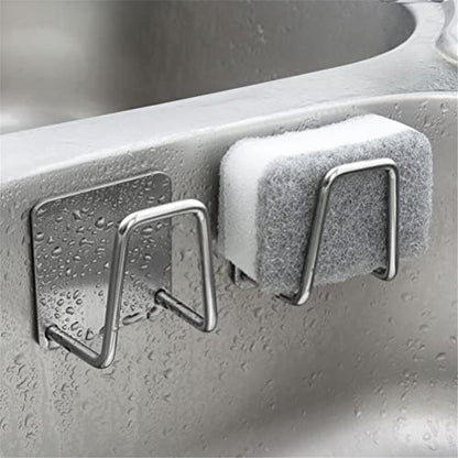 Pot Lid Holder, 2 Pairs of Wall Mount Pot Lid Organizer,304 Stainless Steel Self Adhesive Cabinet Door Pot Lid Holder Rack for Kitchen Wall Mount,Freely Adjustable Length - color: Silver
