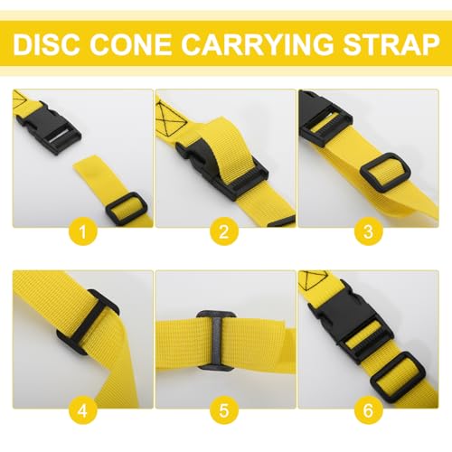6.5 Feet Strap Cone Carrier,Sport Cone Carrying Strap for Soccer Training and Agility Practice - color: Yellow