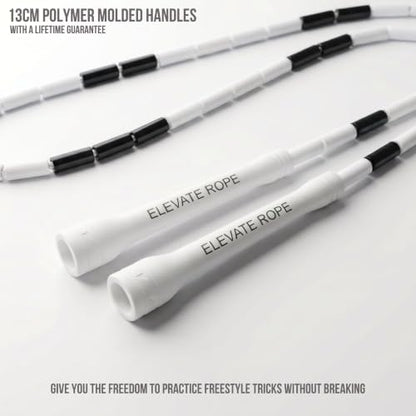 Elevate Rope Beaded Jump Rope, 1 in Beads, 10 ft Adjustable, Segmented - color: Black/White
