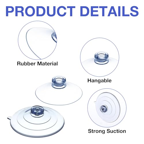 8 Pcs 2 Sizes Sponge Holder Suction Cup, 2 Inch and 2.5 Inch PVC Heavy Strength Large Clear Sucker Without Hooks Replacement Suction Cups for Sponge Holder, Kitchen