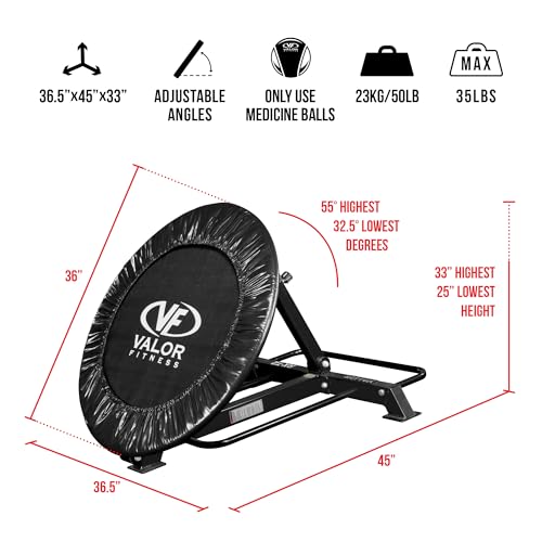 Valor Fitness Adjustable Medicine Ball Rebounder Trainer