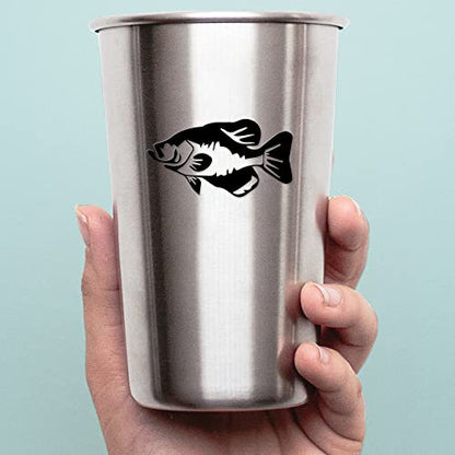 Decal Stickers of Detailed Crappie Fish (Black) (Set of 2) Premium Waterproof Vinyl Decal Stickers for Laptop Phone Accessory Helmet Car Window Mug Tuber Cup Door Wall - BICVER1531212BLW19Y24