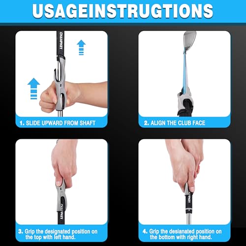 CHAMPKEY Professional Golf Grip Trainer - Perfect Golf Training Aid for Proper Hand Positioning and Grip - Suitable for Standard Size Golf Grip