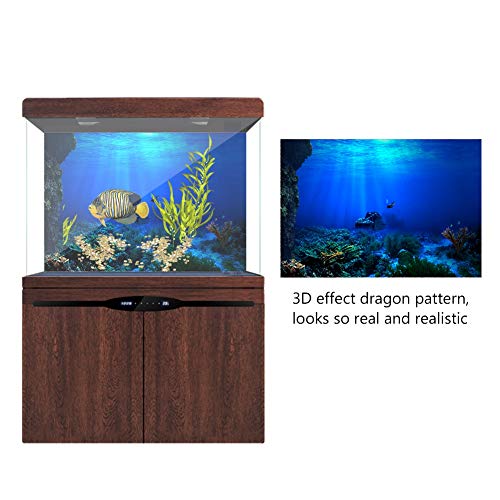 FILFEEL Aquarium Background Fish Decorations Pictures PVC Adhesive Poster Underwater World Backdrop Decoration Paper Cling Decals Sticker (91 x 50cm)