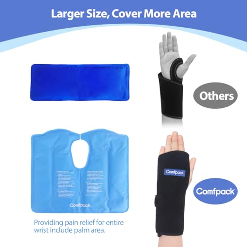 Wrist Ice Pack for Carpal Tunnel, Reusable Hot Cold Therapy Hand Ice Pack Wrap Wrist Ice Brace for Hand Surgery, Rheumatoid, Tendinitis, Swelling, Injuries, Pain Relief