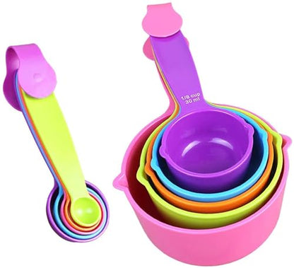 Measuring Cups and Spoons Set - A Must Kitchen Essential (10 Pieces Set) Multicolor Measuring Cup (250 ml, 125 ml, 80 ml, 60 ml, 30 ml, 15 ml, 7.5 ml, 5 ml, 2.5 ml, 1.25 ml)