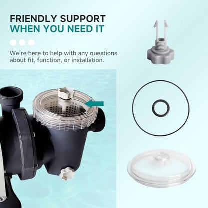 Replacement SF80110-1 Leaf Trap Cover w/Valve & O-Ring Compatible with Intex 12" Sand Filter Pump 2100 GPH – Fits SF80110-1/-2, 11823, SF15110, ECO15110-2, 26361CA/EH/W, 26337EH, 28645EG, 28948EH