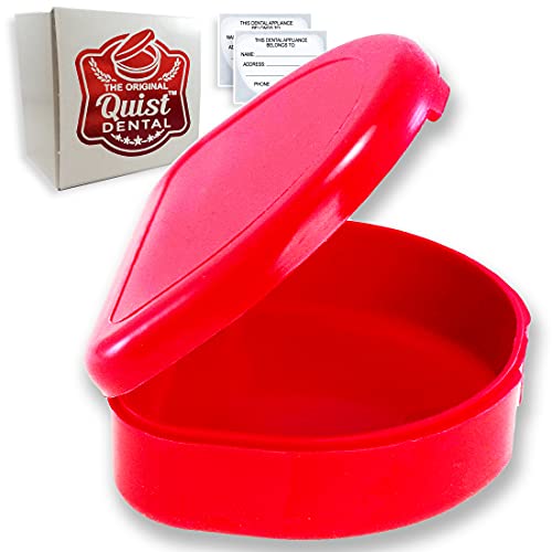 QUIST (TM) Solid Orthodontic Retainer Case (Red) - color: Red