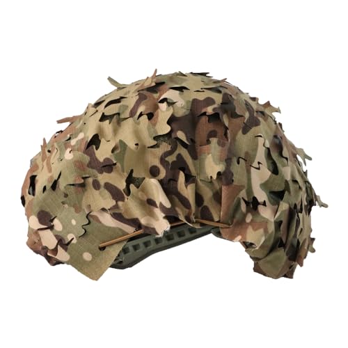 Tactical Helmet Cover Breathable Mesh Camo Camouflage Helmet Cover Great for Tactical Military Gear Combat Fast Helmet - color: CP