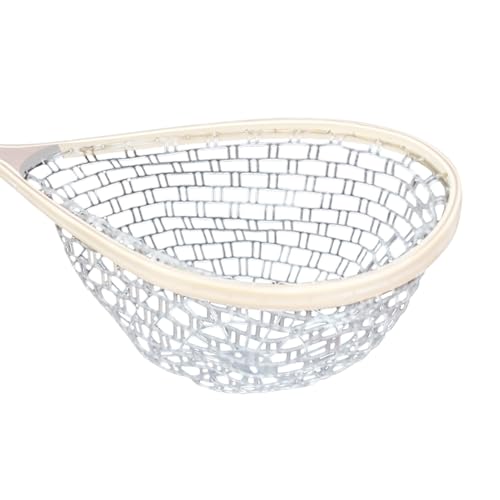 Replacement Fly Fishing Landing Net, Non Snag Soft Rubber Mesh Fishing Net Replacement, 100cm Depth Catch and Release Knotless Net for Trout Bass Carp Fish Friendly for Fly Fishermen