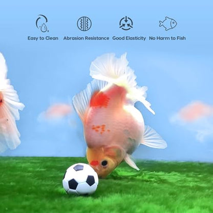 GLOGLOW 10Pcs Mini Soccers Aquarium Decoration, Lifelike Soccer Balls for Fish Tank Sports Themed Decoration (S) - size: Small